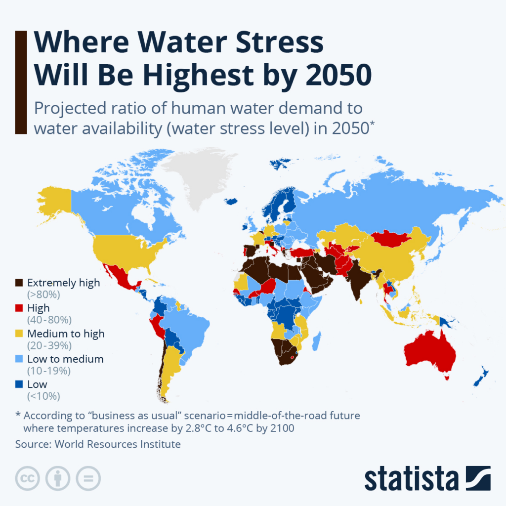 Solutions to Global Water Scarcity, global water scarcity map